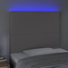 Greatstore Čelo postele s LED šedé 80x5x118/128 cm umělá kůže