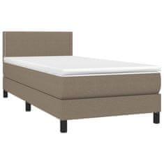 Greatstore Box spring postel s matrací a LED taupe 90x190 cm textil