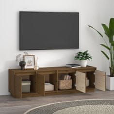 Greatstore TV skříňka medově hnědá 156 x 37 x 45 cm masivní borové dřevo