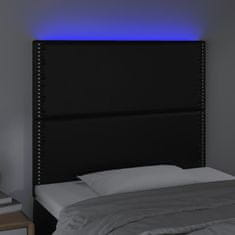 Greatstore Čelo postele s LED černé 100x5x118/128 cm umělá kůže