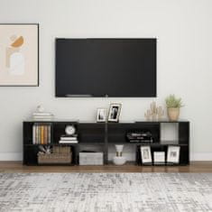 Greatstore TV skříňka černá s vysokým leskem 149 x 30 x 52 cm dřevotříska