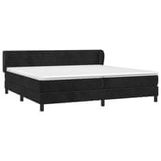 Greatstore Box spring postel s matrací černá 200x200 cm samet