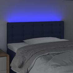 Greatstore Čelo postele s LED modré 80 x 5 x 78/88 cm textil