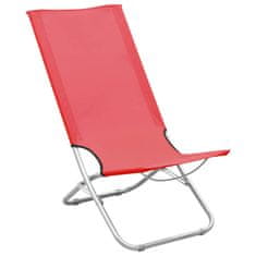 Greatstore Skládací plážové židle 2 ks červené textil