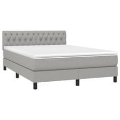 Petromila Box spring postel s matrací světle šedá 140 x 190 cm textil