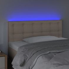 Greatstore Čelo postele s LED cappuccino 90x5x78/88 cm umělá kůže