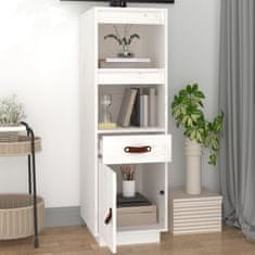 Greatstore Skříň highboard bílá 34x40x108,5 cm masivní borové dřevo