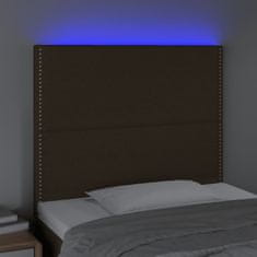 Greatstore Čelo postele s LED tmavě hnědé 100x5x118/128 cm textil