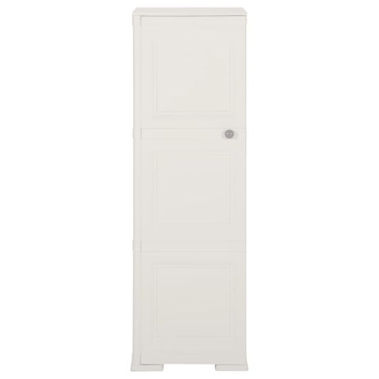 Vidaxl Plastová skříňka 40 x 43 x 125 cm design dřeva bílá
