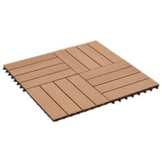 Vidaxl Terasové dlaždice z dřevoplastu 11 ks 30x30 cm 1 m2 odstín teak