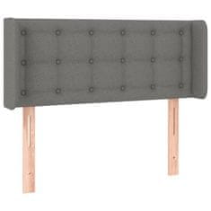 Greatstore Čelo postele s LED tmavě šedé 83 x 16 x 78/88 cm textil