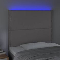 Vidaxl Čelo postele s LED šedé 80x5x118/128 cm umělá kůže