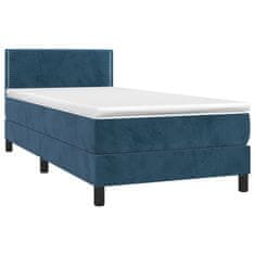 Petromila Box spring postel s matrací tmavě modrá 90x200 cm samet