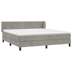 Greatstore Box spring postel s matrací světle šedá 160x200 cm samet