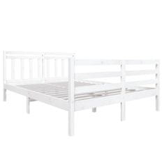 Greatstore Rám postele bílý masivní dřevo 140 x 190 cm