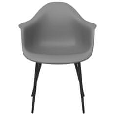 Vidaxl Jídelní židle 4 ks šedé PP