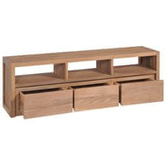 Greatstore TV stolek masivní teak s přírodním povrchem 120 x 30 x 40 cm