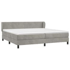 Greatstore Box spring postel s matrací světle šedá 200x200 cm samet