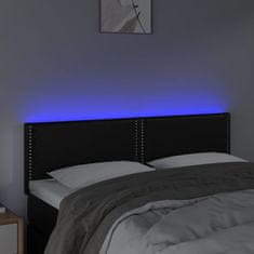 Greatstore Čelo postele s LED černé 144x5x78/88 cm umělá kůže