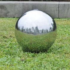 Greatstore Zahradní fontána koule s LED nerezová ocel 40 cm