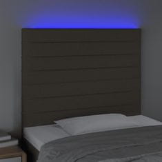 Greatstore Čelo postele s LED taupe 80x5x118/128 cm textil