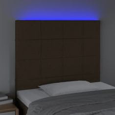 Greatstore Čelo postele s LED tmavě hnědé 90x5x118/128 cm textil