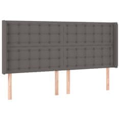 Greatstore Čelo postele s LED šedé 163 x 16 x 118/128 cm umělá kůže