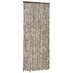 Greatstore Závěs proti hmyzu taupe a bílý 90 x 220 cm Chenille