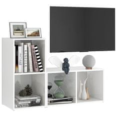 Greatstore TV skříňky 2 ks bílé vysoký lesk 72 x 35 x 36,5 cm dřevotříska