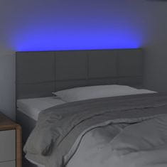 Vidaxl Čelo postele s LED světle šedé 80 x 5 x 78/88 cm textil