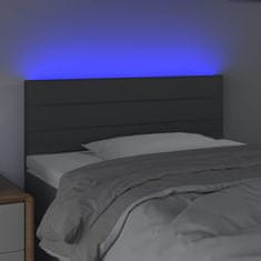 Vidaxl Čelo postele s LED tmavě šedé 100x5x78/88 cm textil