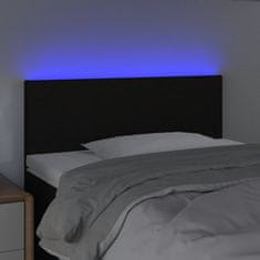 Vidaxl Čelo postele s LED černé 100x5x78/88 cm textil