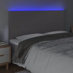 Greatstore Čelo postele s LED šedé 160x5x118/128 cm umělá kůže