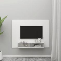 Greatstore Nástěnná TV skříňka bílá vysoký lesk 135x23,5x90 cm dřevotříska