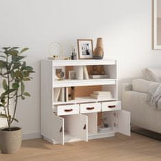 Greatstore Skříň highboard bílá 100 x 40 x 108,5 cm masivní borové dřevo