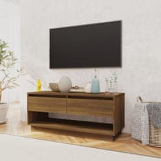 Greatstore TV stolek hnědý dub 102 x 41 x 44 cm dřevotříska