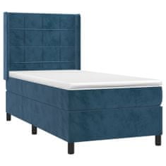 Greatstore Box spring postel s matrací tmavě modrá 80 x 200 cm samet