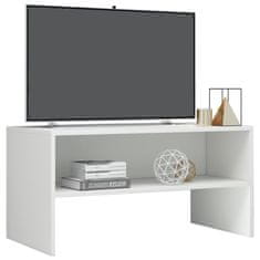 Greatstore TV stolek bílý s vysokým leskem 80 x 40 x 40 cm dřevotříska