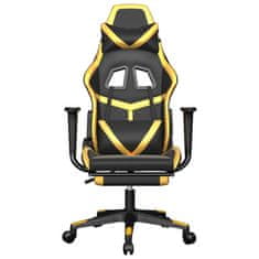 Greatstore Herní židle s podnožkou černá a zlatá umělá kůže