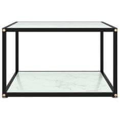 Greatstore Čajový stolek bílý 60 x 60 x 35 cm tvrzené sklo