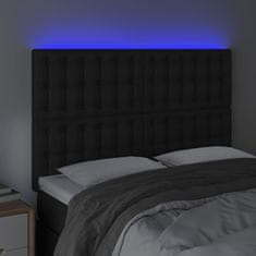 Greatstore Čelo postele s LED černé 144x5x118/128 cm umělá kůže