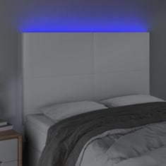 Greatstore Čelo postele s LED bílé 144x5x118/128 cm umělá kůže