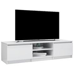 Greatstore TV stolek bílý s vysokým leskem 140 x 40 x 35,5 cm dřevotříska