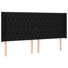 Greatstore Box spring postel s matrací a LED černá 180x200 cm textil