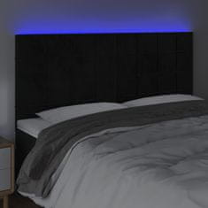 Vidaxl Čelo postele s LED černé 200x5x118/128 cm samet