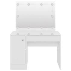Greatstore Toaletní stolek s LED světly 110 x 55 x 145 cm MDF zářivě bílý