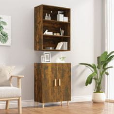 Greatstore Skříň highboard kouřový dub kompozitní dřevo