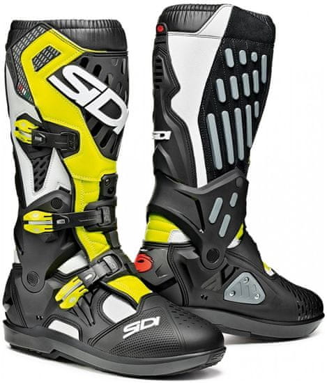 Sidi boty ATOJO SRS MX fluo - VYSTAVENÉ černo-žluto-bílé