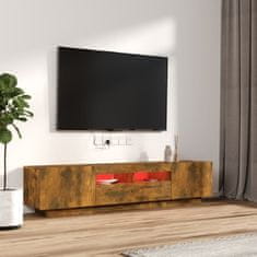 Greatstore 2dílný set TV skříněk s LED světly kouřový dub kompozitní dřevo