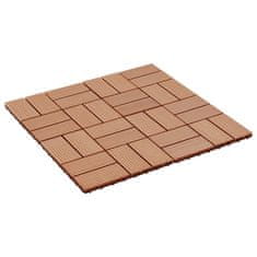 Greatstore Terasové dlaždice z dřevoplastu 11 ks 30x30 cm 1 m2 odstín teak